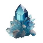 Blue crystal on white background