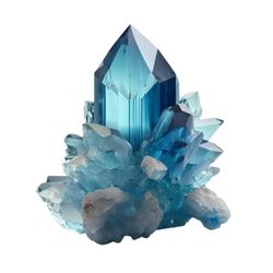 Blue crystal on white background