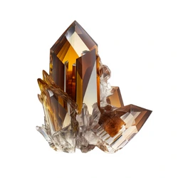 brown crystal on a white background