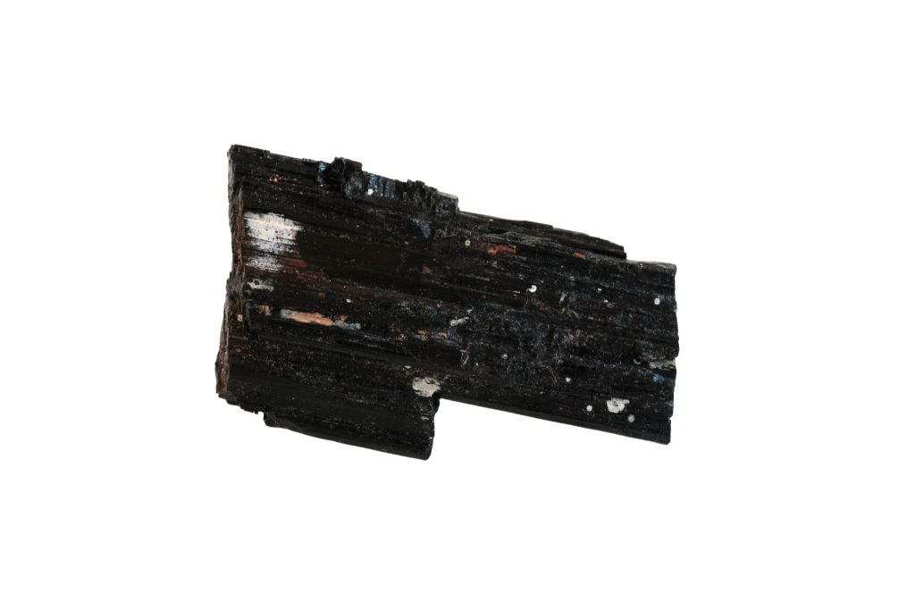 Black tourmaline on a white background