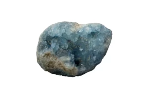 Celestite crystal on a white background