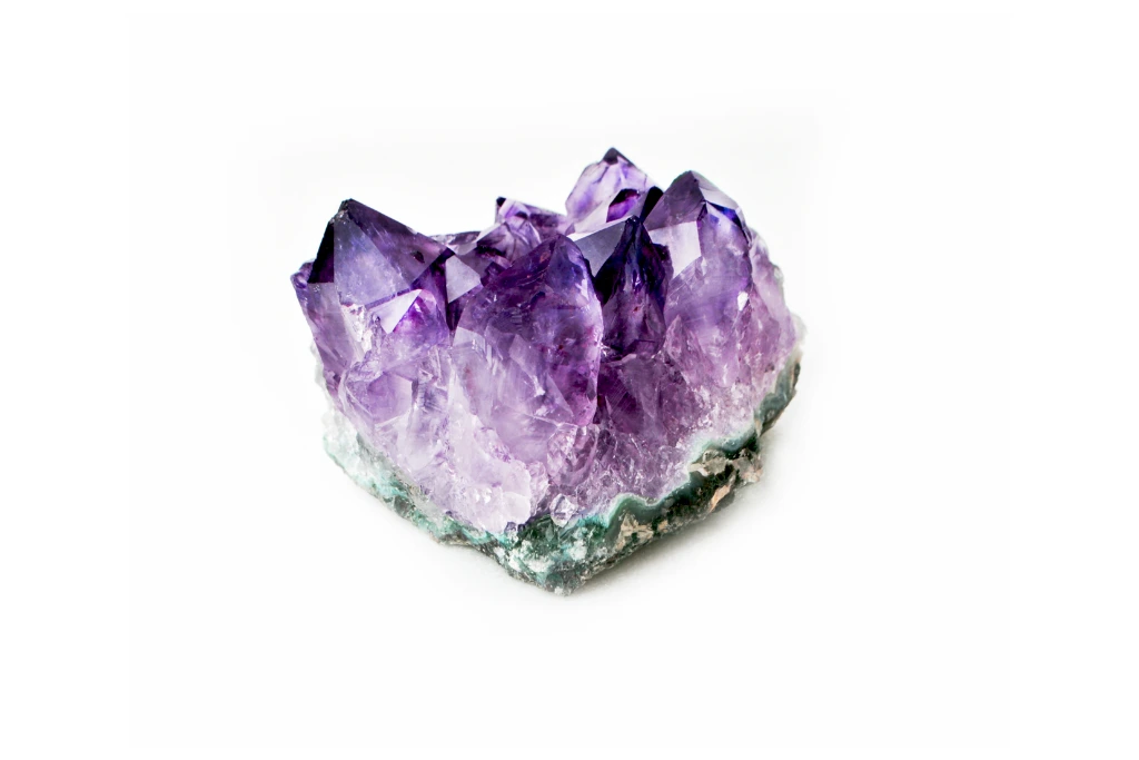 amethyst on white background