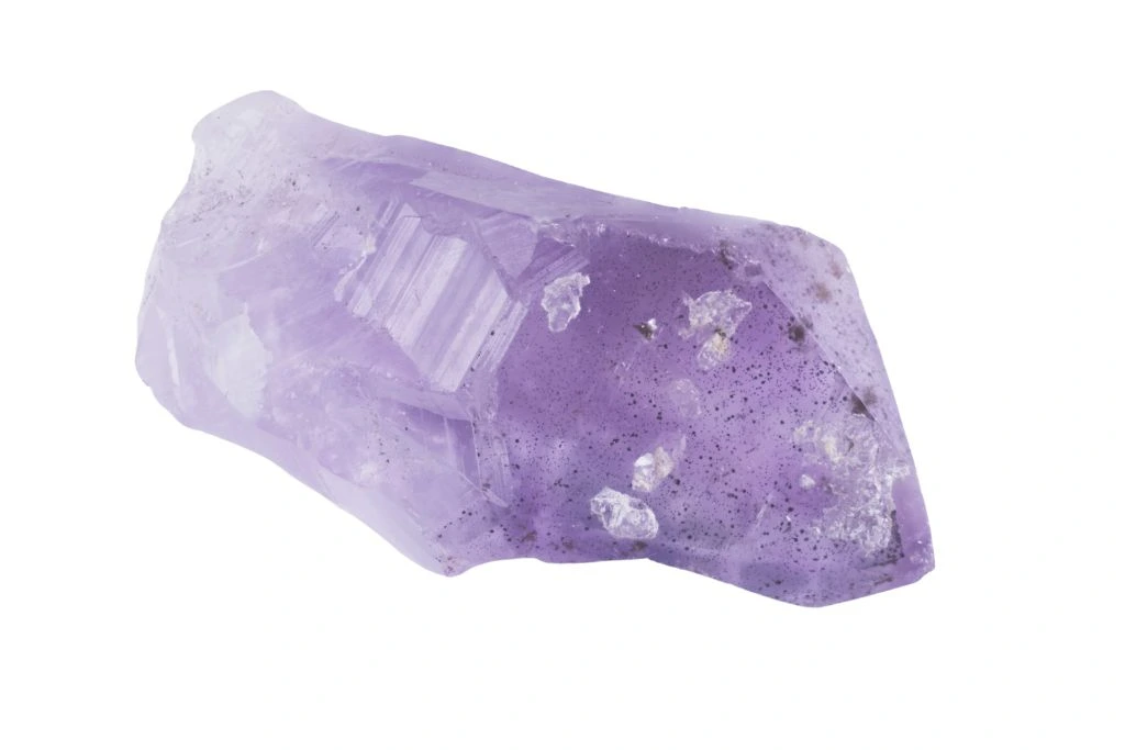 Double Terminated Amethyst on a white background