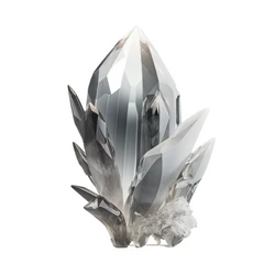 Gray crystal on a white background