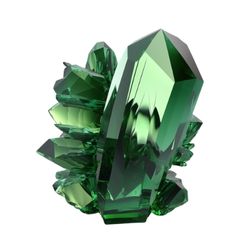 Green Crystal on white background