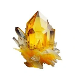 Gold crystal on a white background