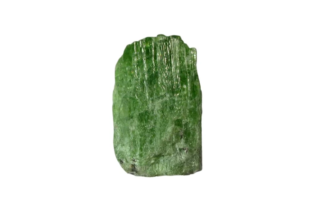 Green tremolite on white background