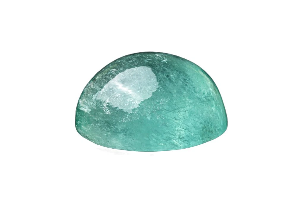 Green moonstone on white background