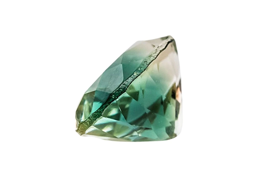Green sunstone on a white background