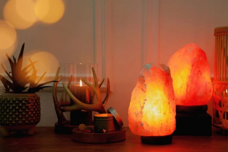 2 Himalayan Salt lamps placed on a table
