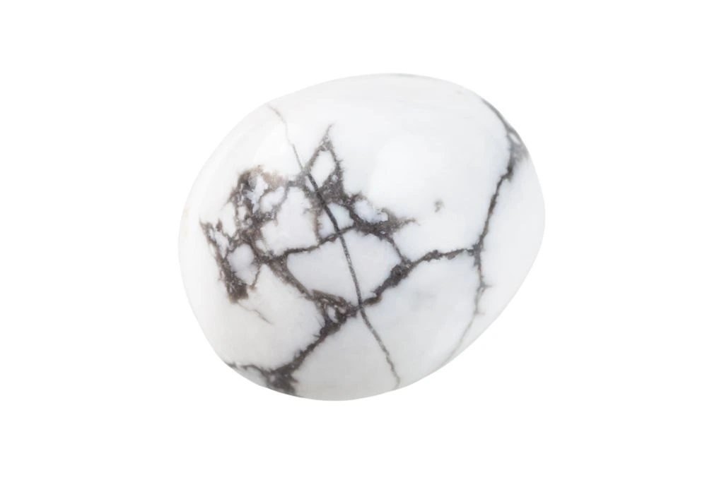 Howlite Crystal on a white background