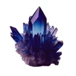 Indigo crystals on a white background