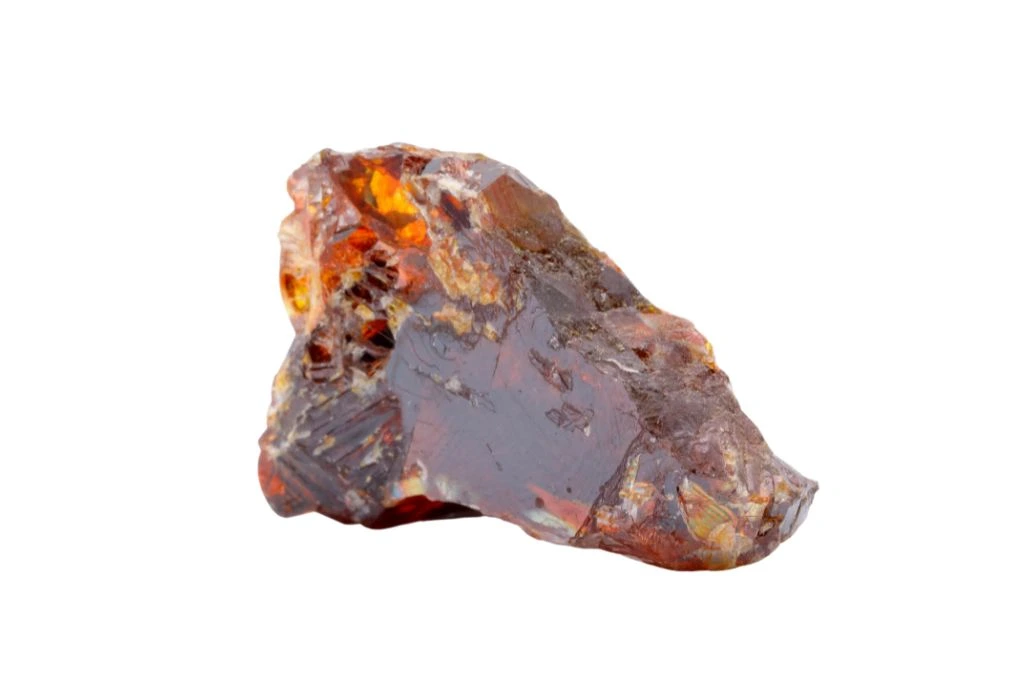 Orange Sphalerite on a white background