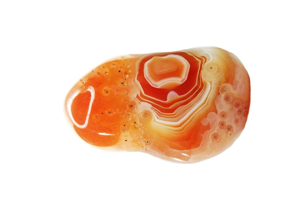 Orange Agate on a white background