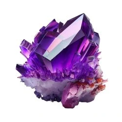 Purple crystal on a white background