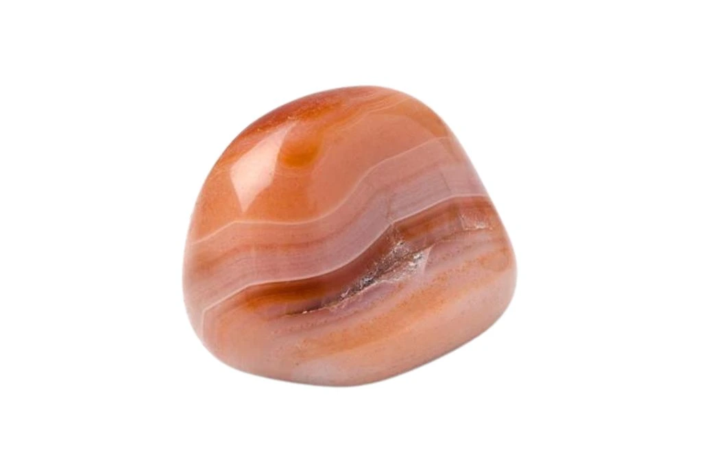 Polished Sardonyx on a white background