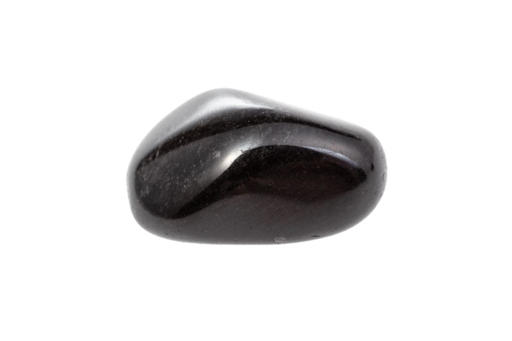 Black obsidian on a white background