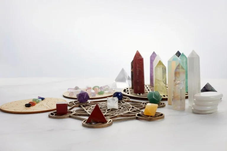 Reiki Crystals on chakra grid