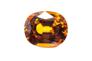 a polished topaz crystal on white background