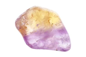 Ametrine crystal on a white background