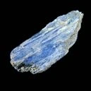 Blue kyanite on a black background