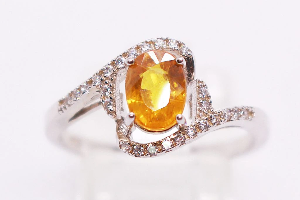 imperial topaz ring on white background