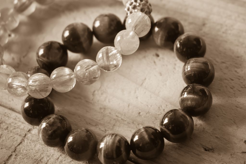 smoky quartz bracelet for root chakra together with clear quartz