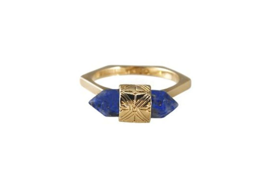 lapis lazuli ring on white background