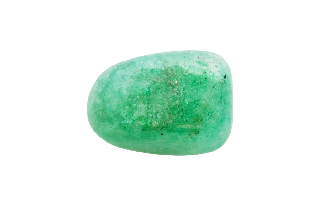 green aventurine on white background