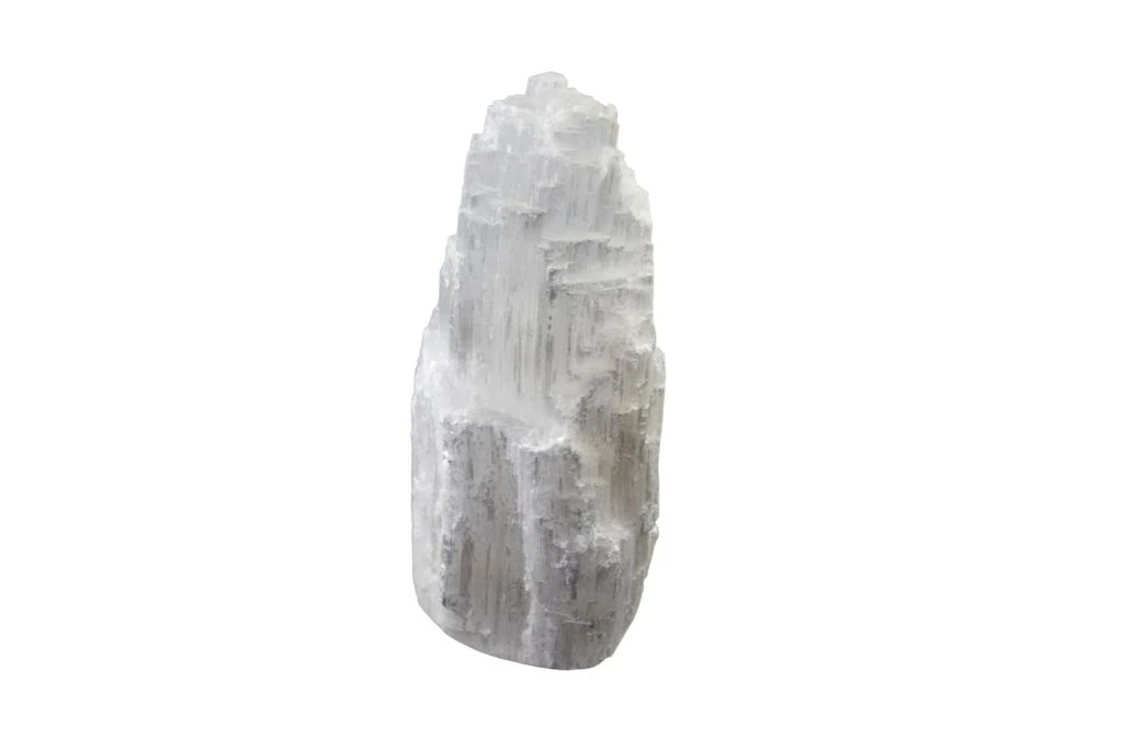 Selenite tower shape on a white background