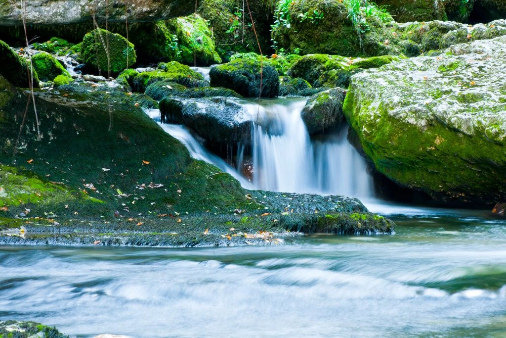 A small waterfall in nature