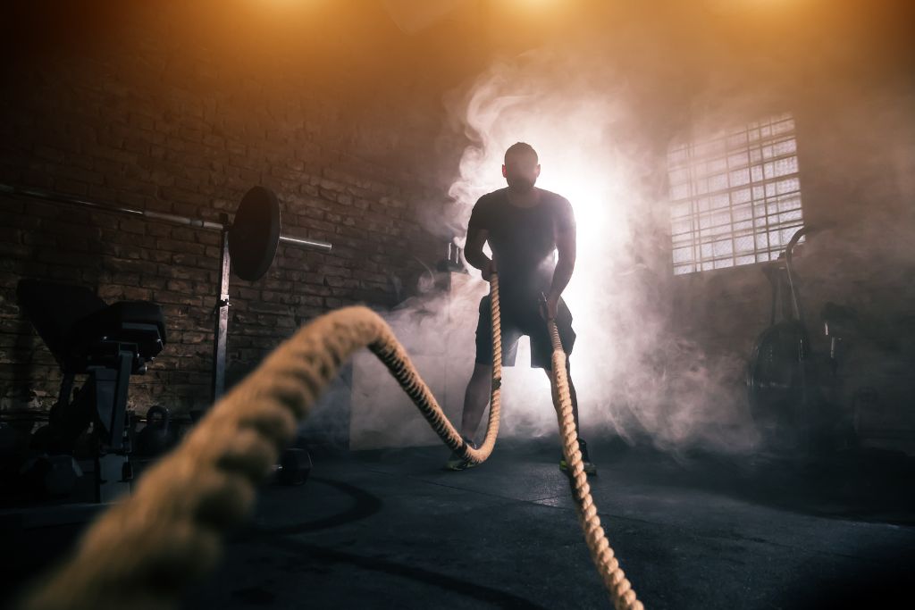 A man working out in the gym