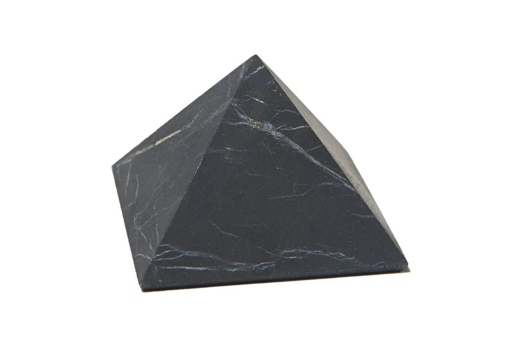 shungite pyramid on a white background