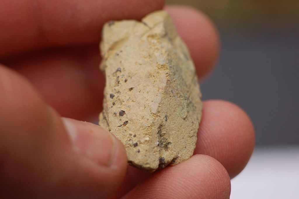 A person holding an anatase crystal