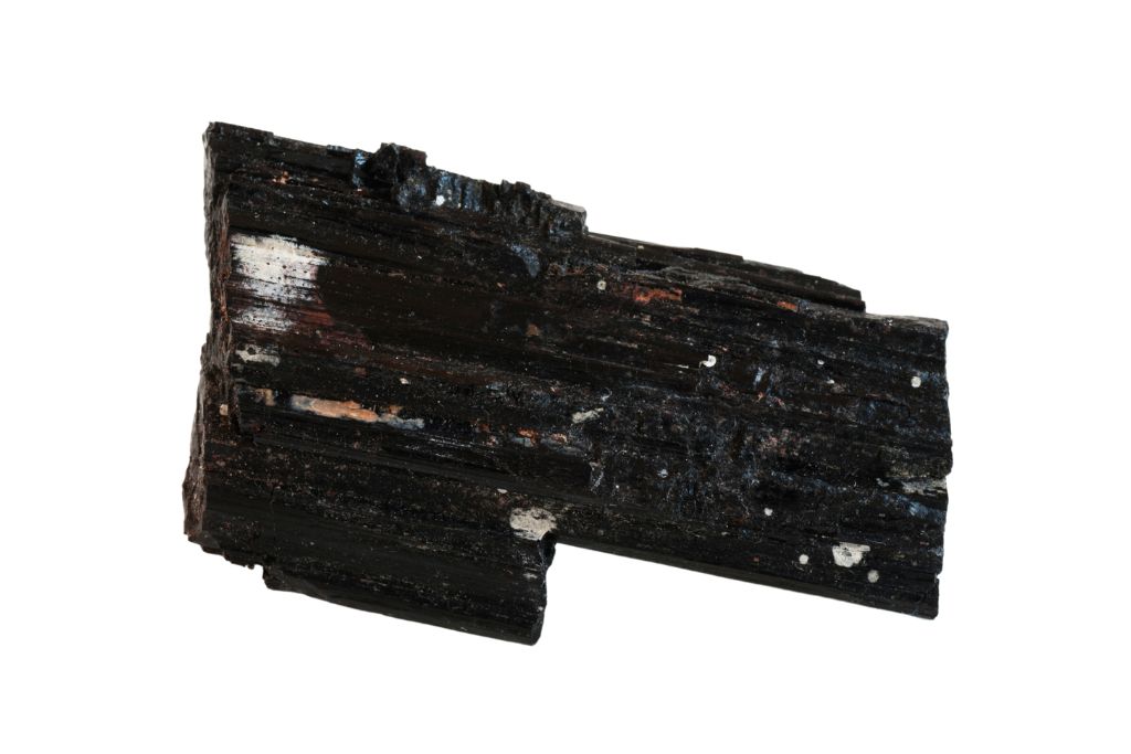 Black tourmaline on a white background