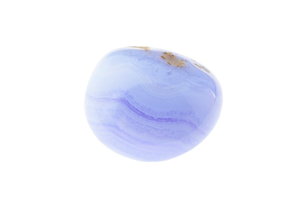 Blue Lace Agate on a white background