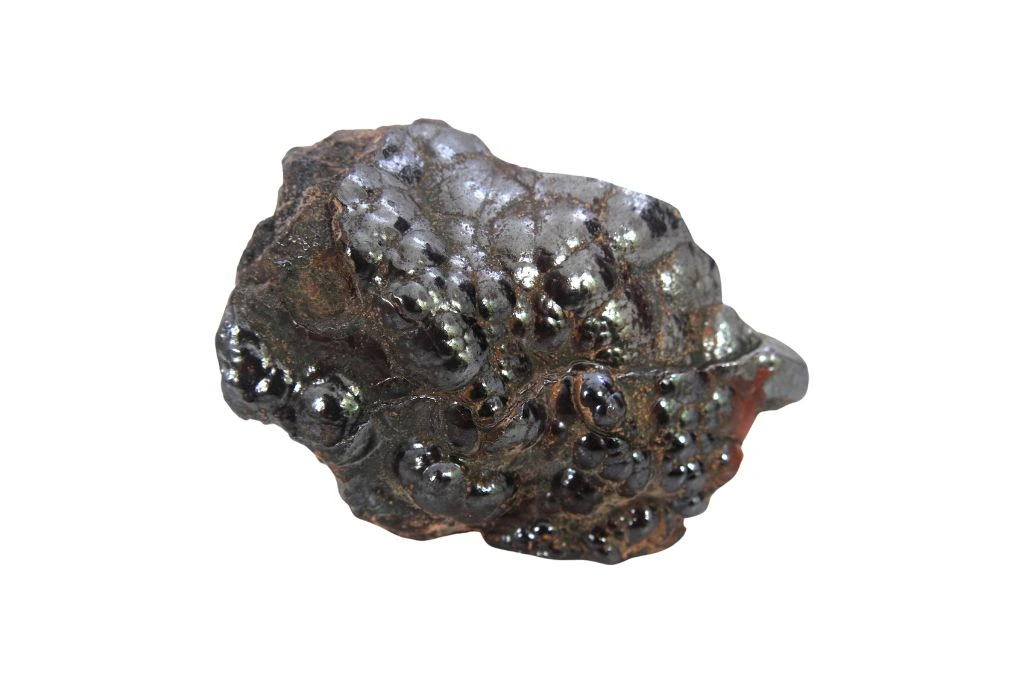 Botryoidal Shape Hematite Crystal on a white background