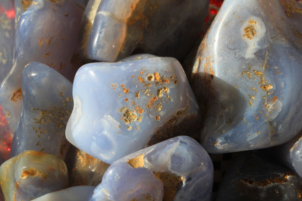 Blue Chalcedony crystals