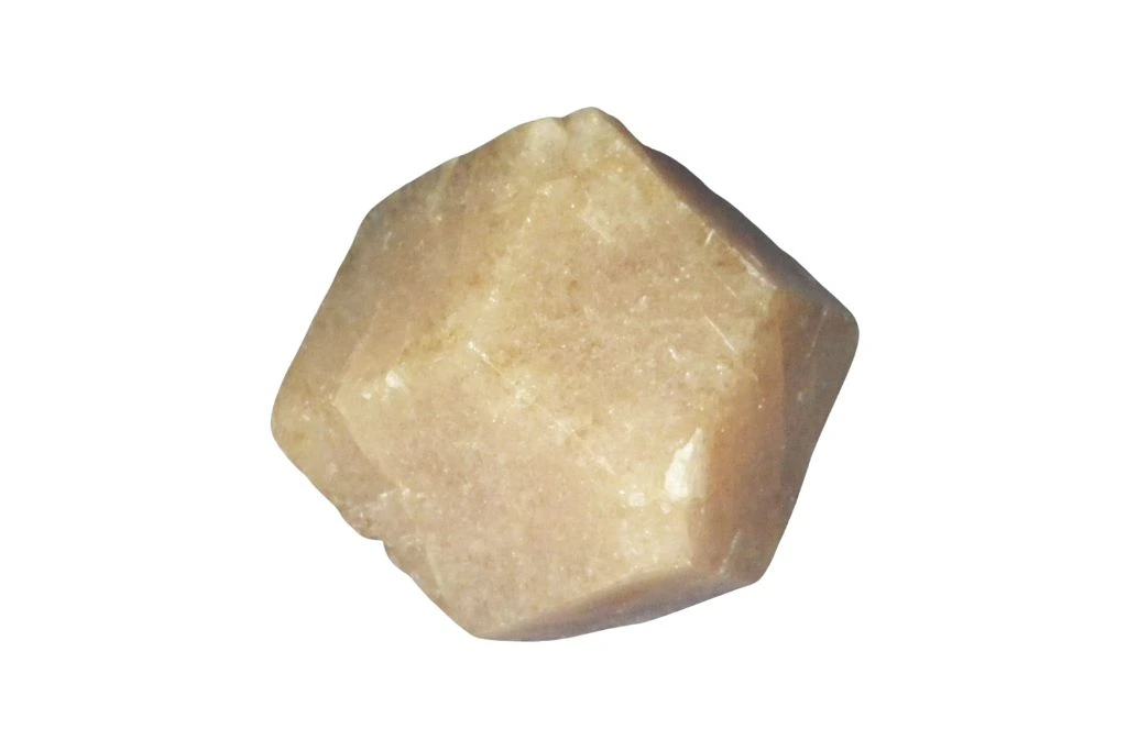 Dodecahedron Shape Garnet on a white background