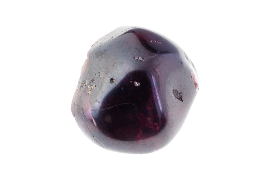 garnet crystal on white background