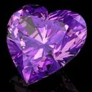 Heart shape Amethyst on a black background