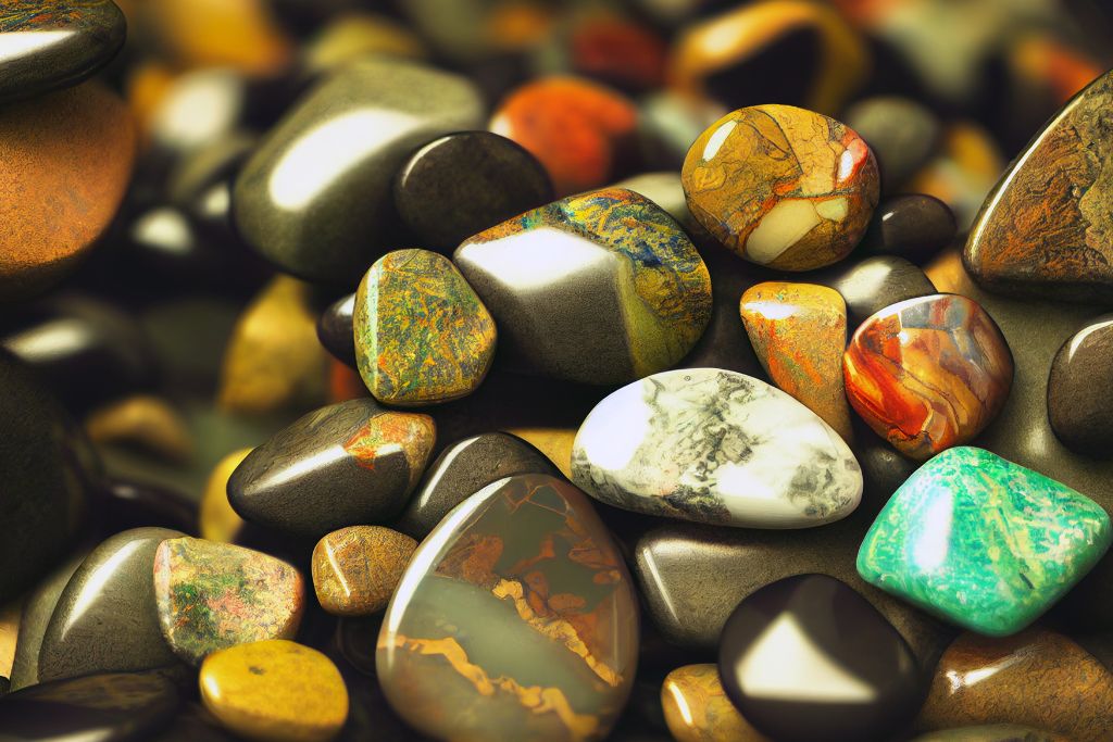 Different kind of jasper gemstones