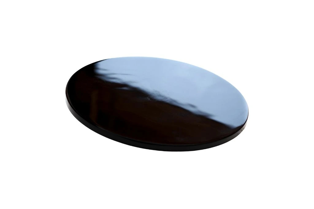 Magic Mirror Black Obsidian Crystal on a white background