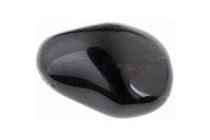 obsidian gemstone on a white background