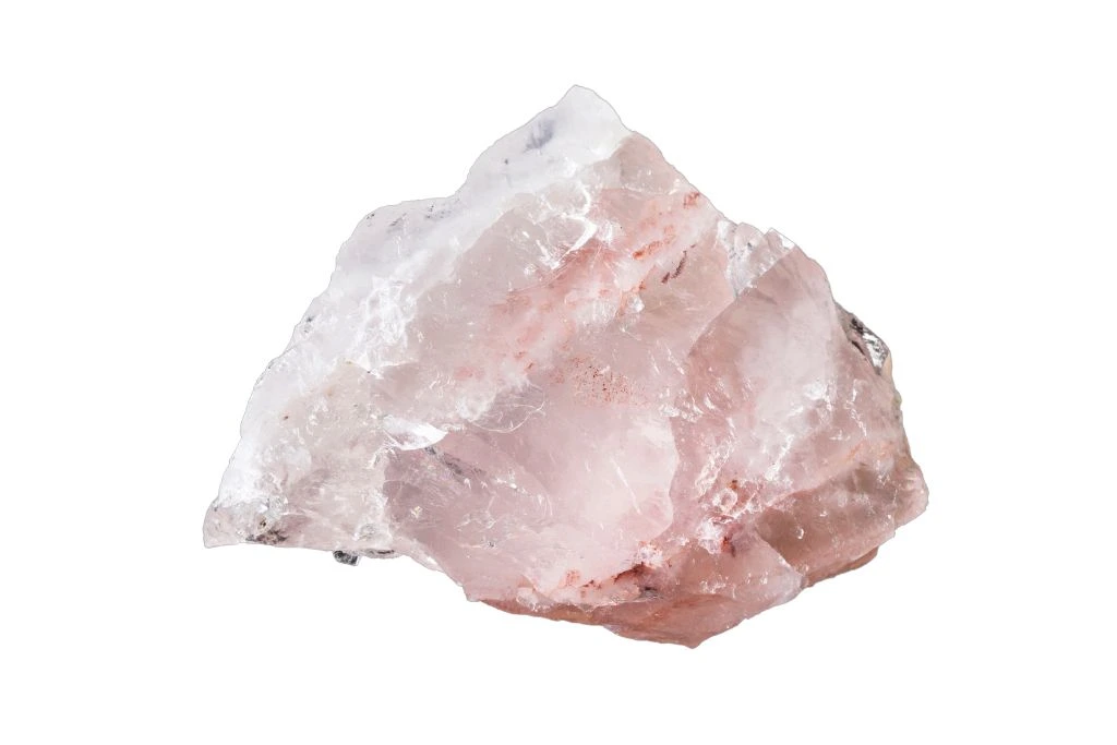 Rose Quartz on a white background