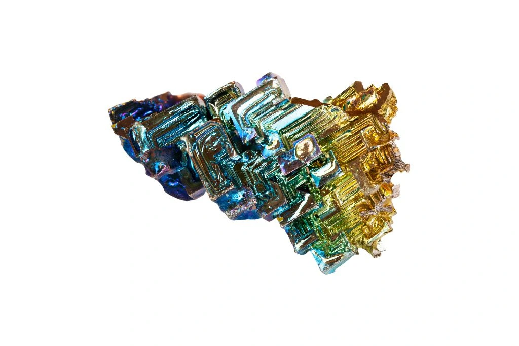 Stair-Stepped bismuth on a white background