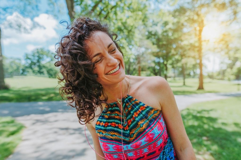 woman enjoying life and enjoying the nature