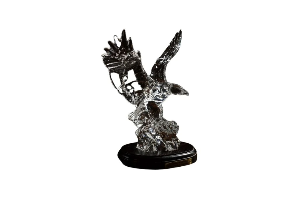 eagle crystal figurine on a white background