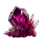 a crystal colored in magenta on a white background