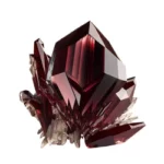 a crystal colored in maroon on a white background